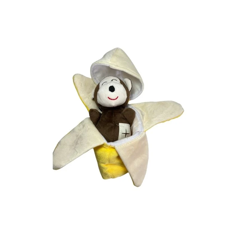 Peluche en forma de monito y banana