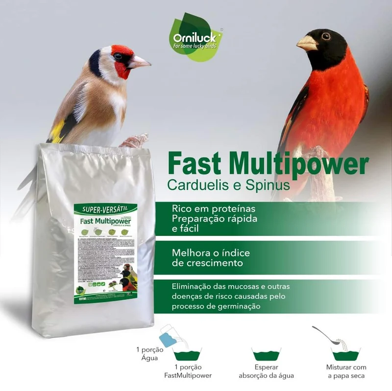 Fast Multipower Carduelis y Spinus 4 kg - OrniLuck - Pasta de huevo verde