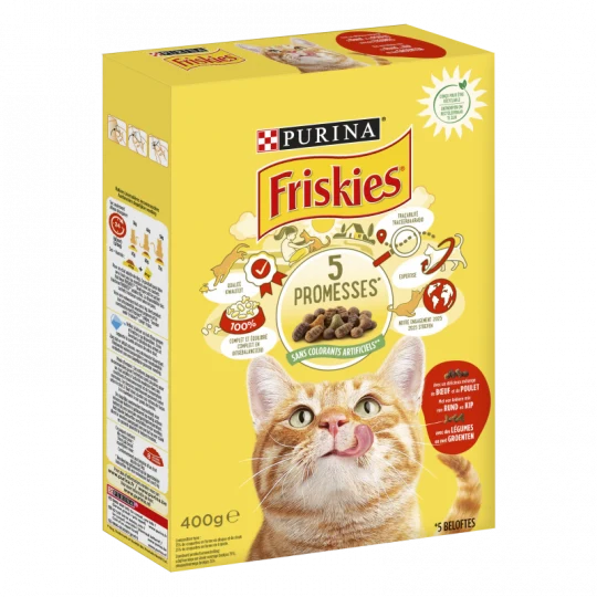 Friskies Con Ternera, Pollo Y Verduras - Pellets Gato - Adulto