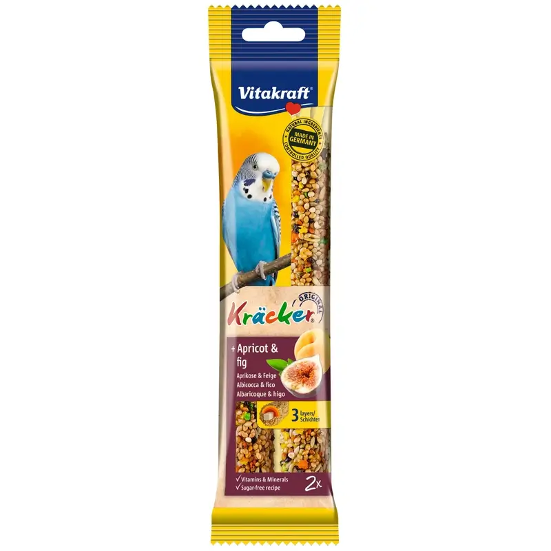 Vitakraft Parakeet Apricot and Fig Sticks, 7 packs of 2
