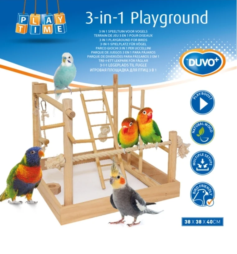 Parque infantil 3 en 1 para pájaros