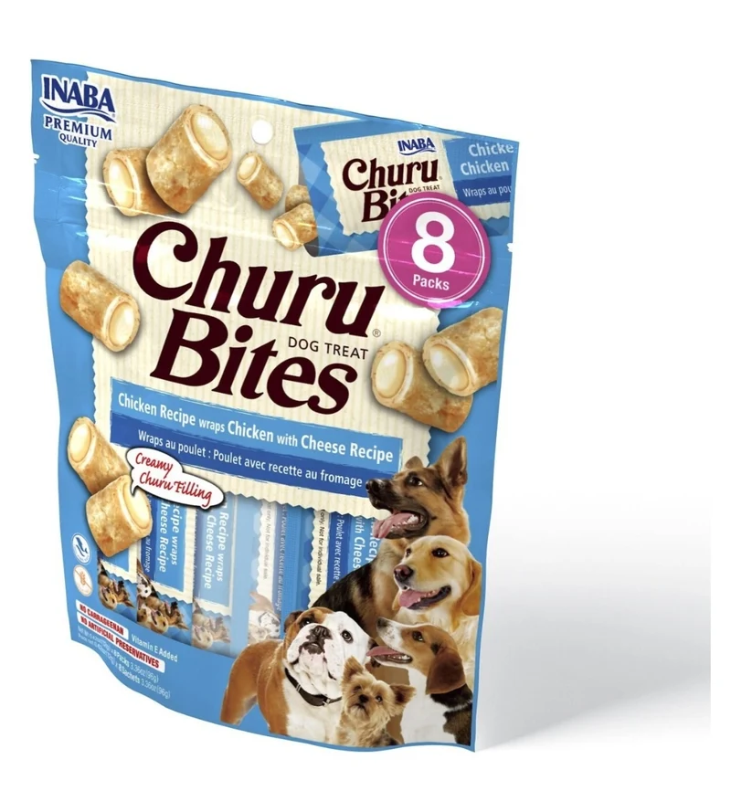 Churu Bites Dog Treat Pollo y Shees Treat Paquete de 8