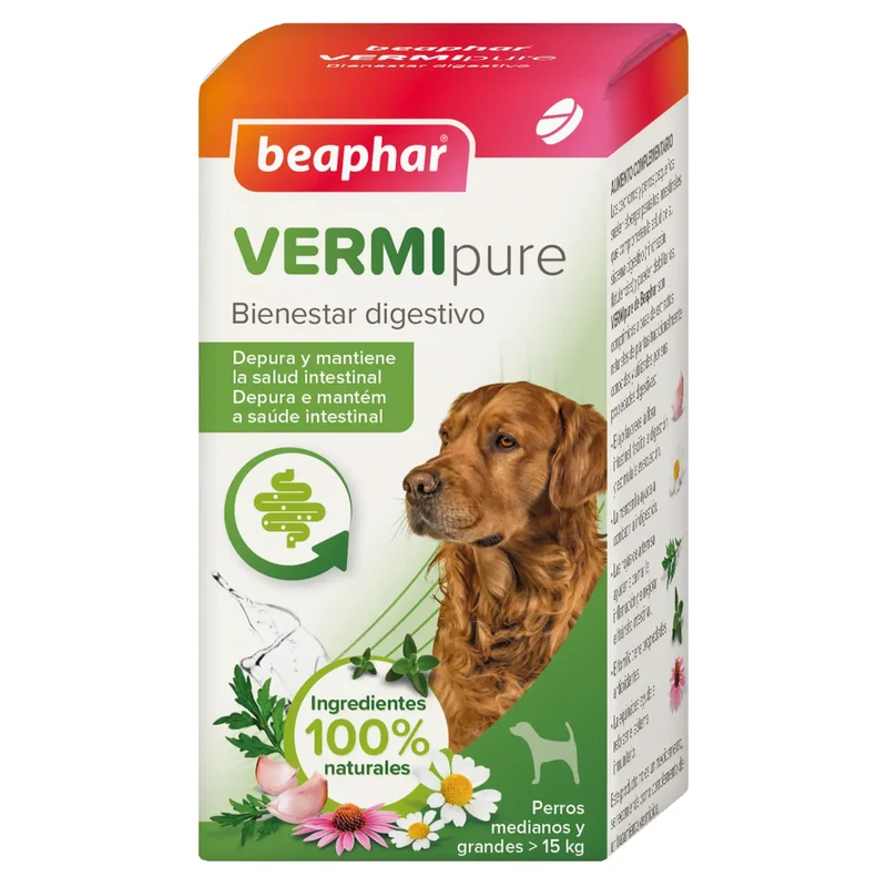 Beaphar Vermipure Comprimidos Cães Grandes >15Kg, 50 comp