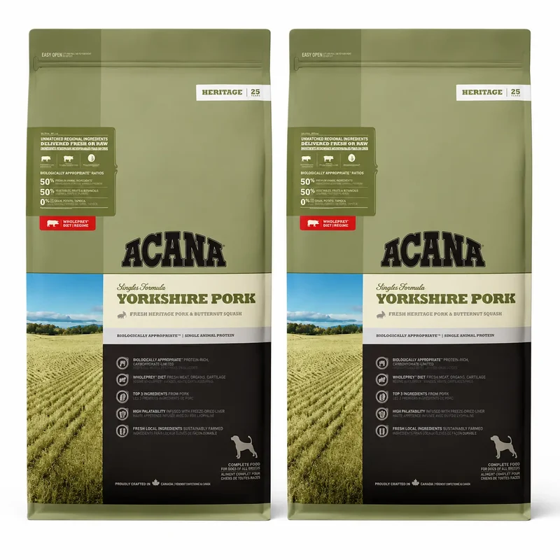 Acana Canine Adult Singles Yorkshire Pork 11,4 Kg Pienso Para Perros , pack 2