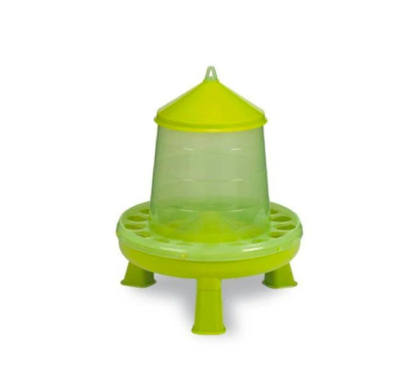 Silo de plástico GAUN de 4 kg para pienso con base verde •