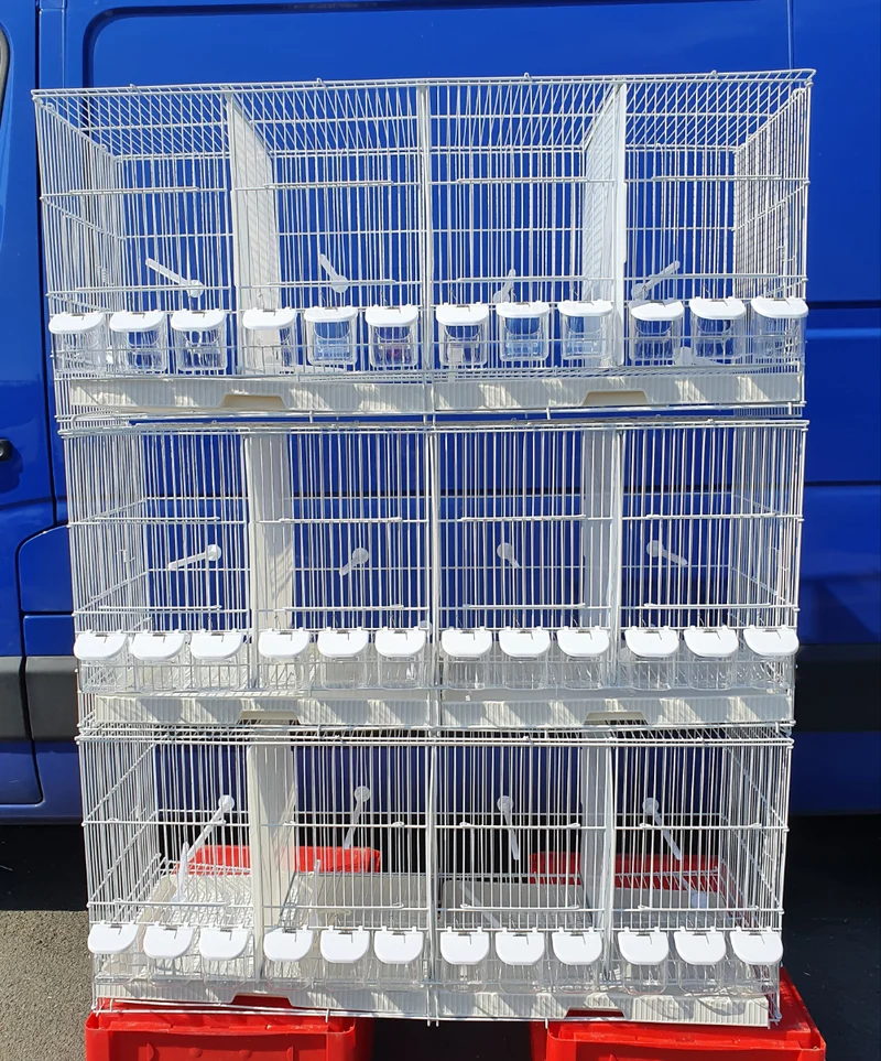 Jaulas de alambre blancas para cría apilables de 102 cm (caja de 3)