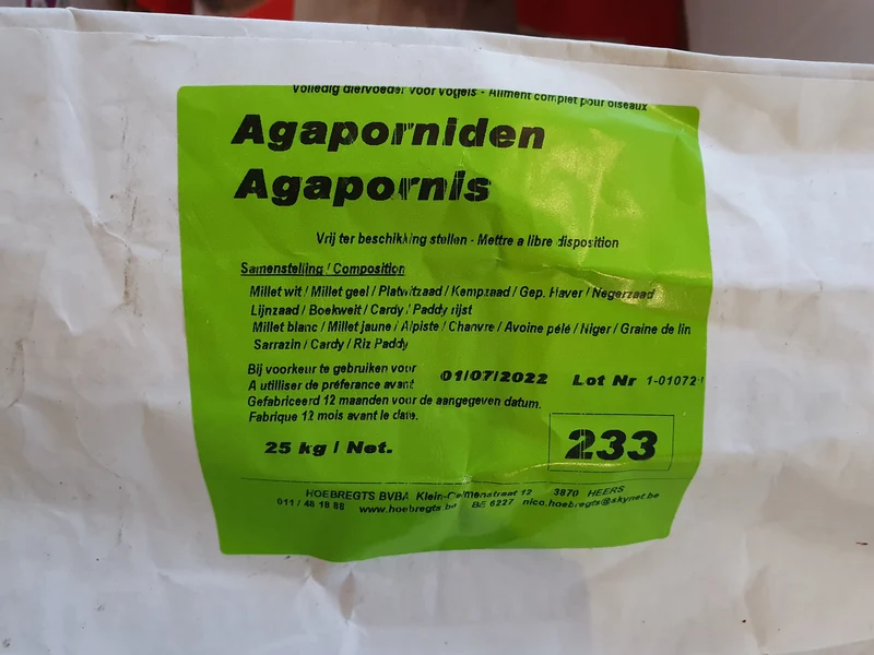 Mezcla de agapornis 25kg