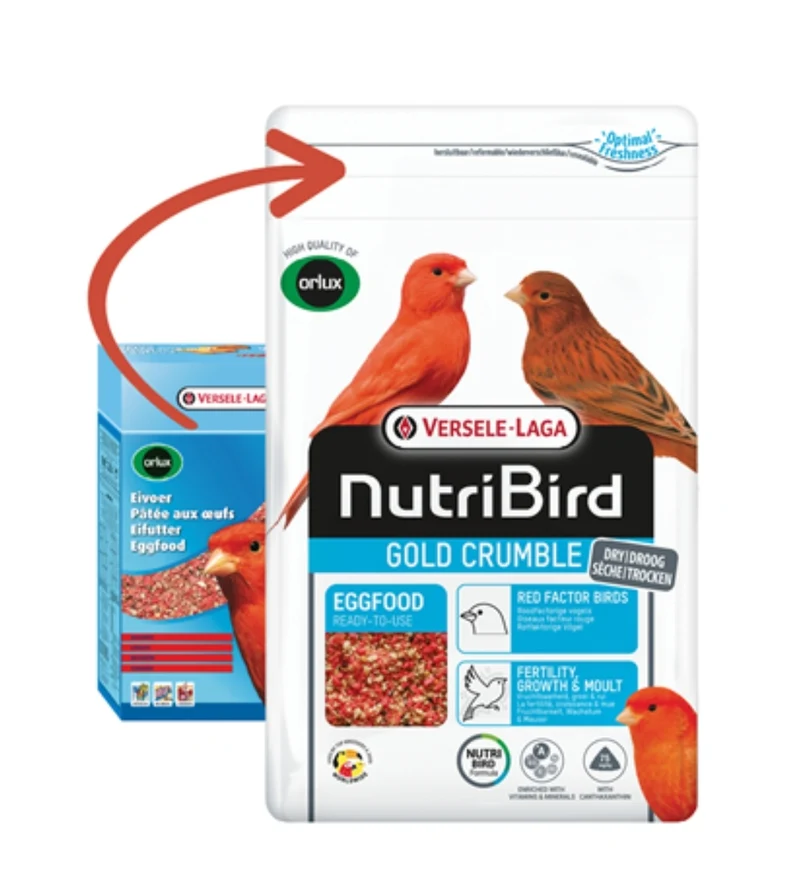 NUEVO Nutribird Gold Crumble Red Factor Aves 1 kg (con cierre)