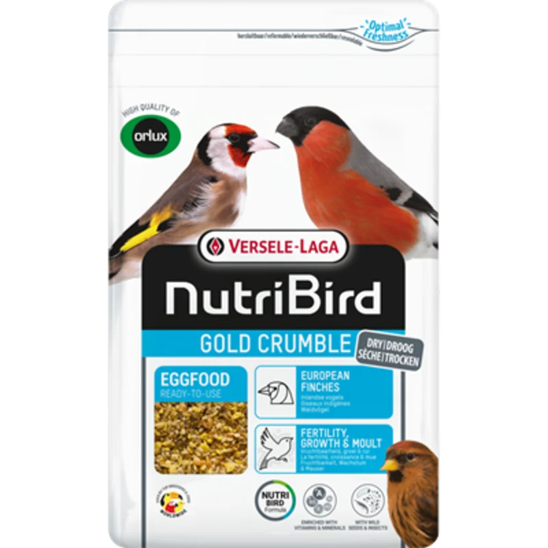 Nutribird Gold Crumble para aves domésticas 800 gramos (Orlux Pienso seco para huevos)