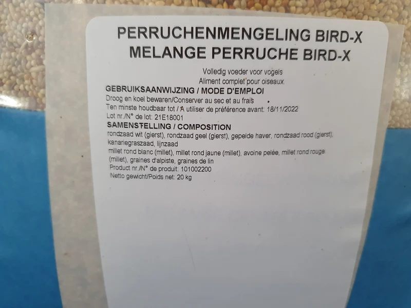 Mezcla de periquitos Bird-X 20kg