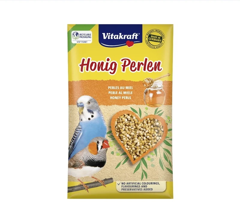 Vitakraft Speaking Pearls con miel de periquito 20 gramos