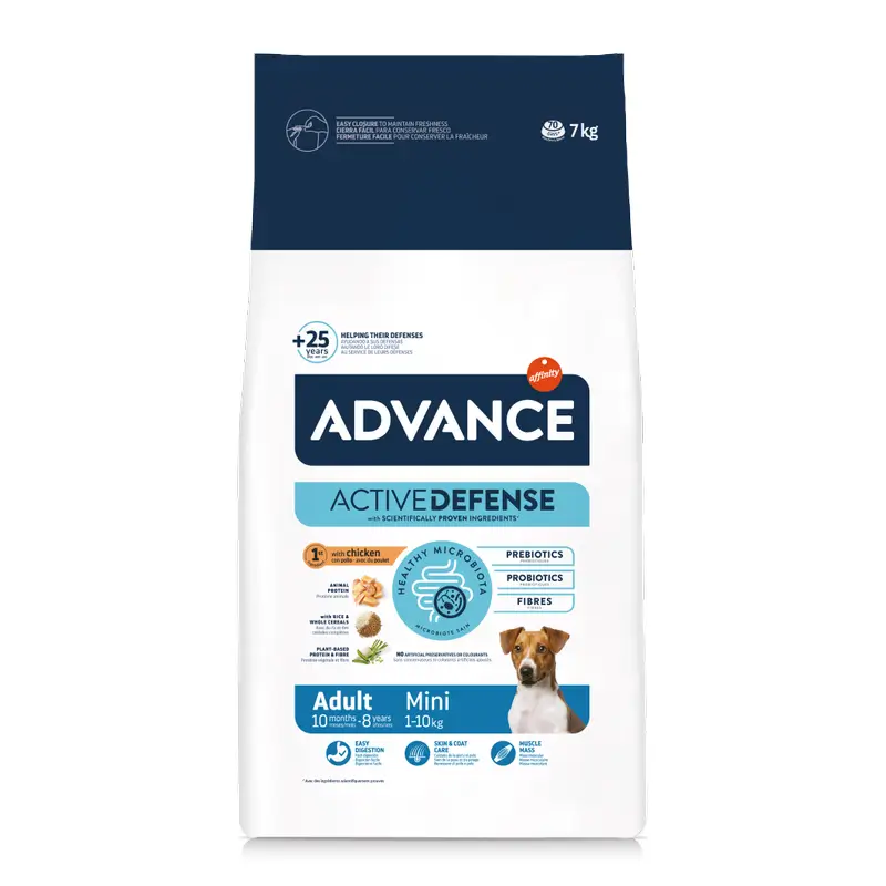 Advance Active Defense Mini - Ração para cães adultos, 7 kg