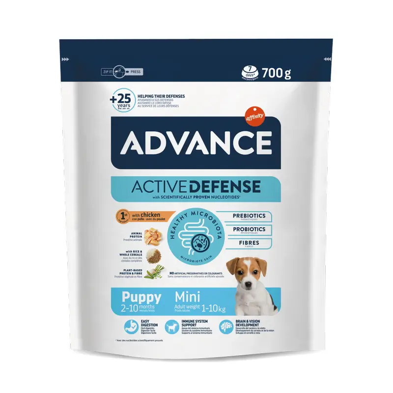 Advance Active Defense Mini Puppy - Ração para cães, 700 gr