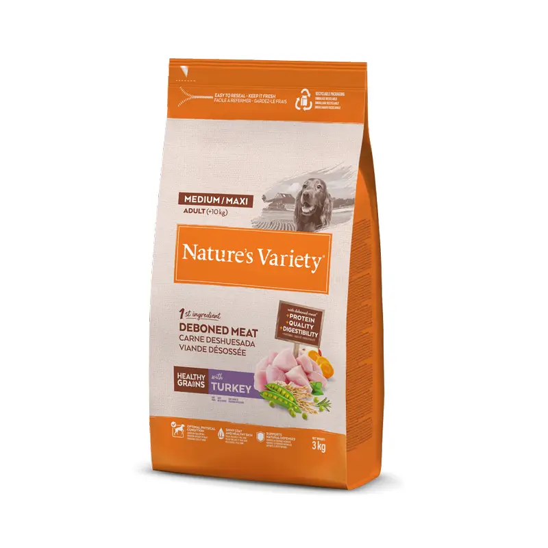 Nature'S Variety Pienso Para Perros, Medium, Con Pavo, Natural, 3 kg