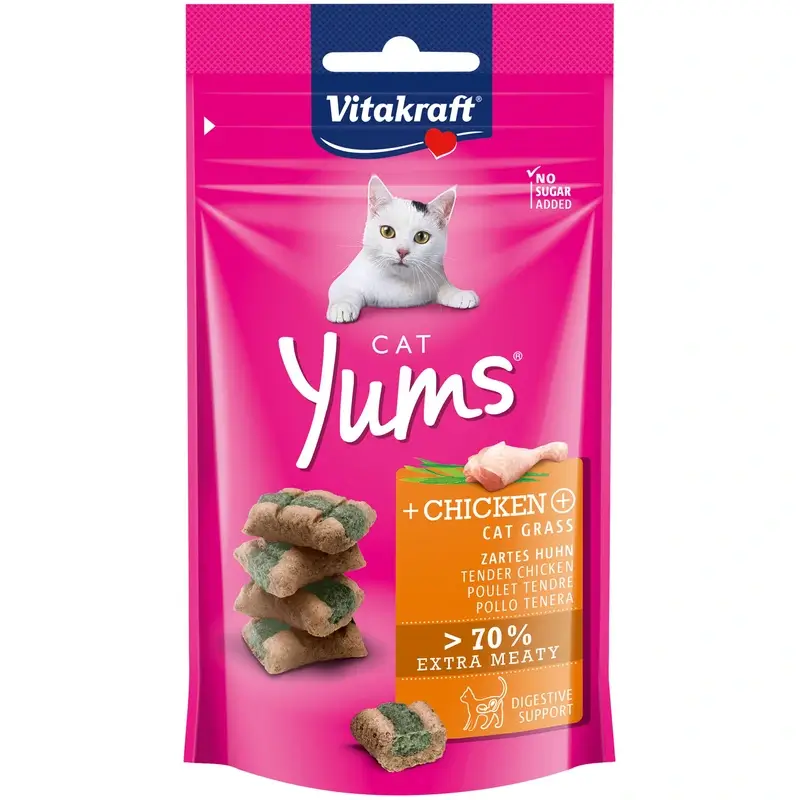 Vitakraft Cat Yums Pollo y Hierba Gatera 9x40gr