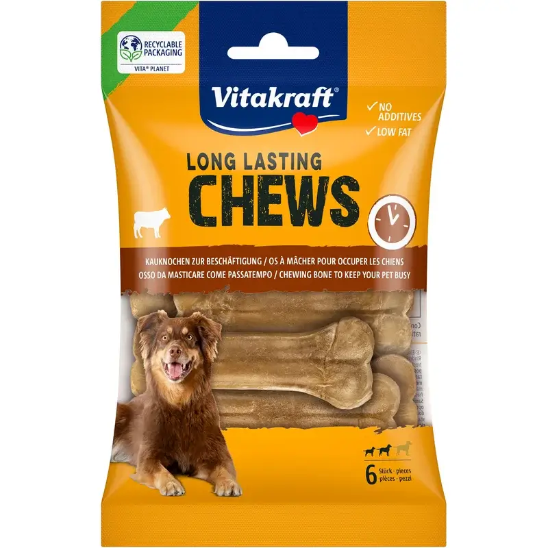 Vitakraft Ossos Comprimidos para Mastigar 8 cm, 10 x 6 unidades
