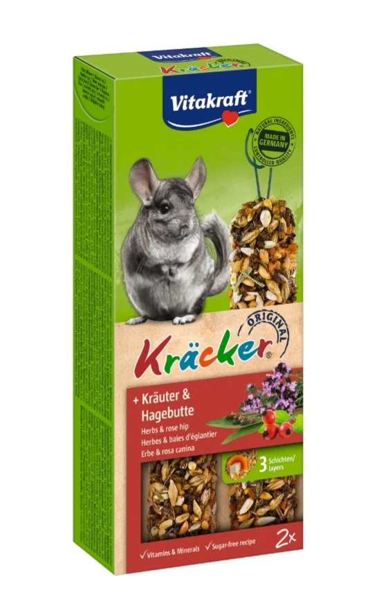Vitakraft Kräcker chinchilla con hierbas y rosa mosqueta