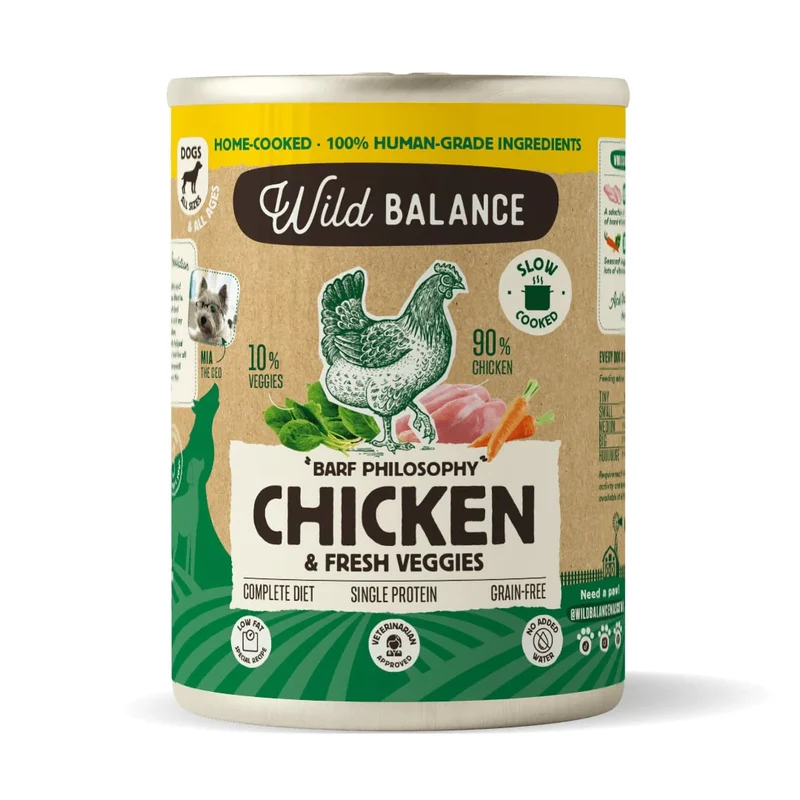 Lata de Pollo con Zanahoria – Comida cocinada al vapor de Wild Balance