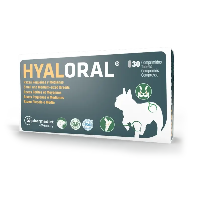 Hyaloral Cães de Raça Pequena e Média, 30 comprimidos