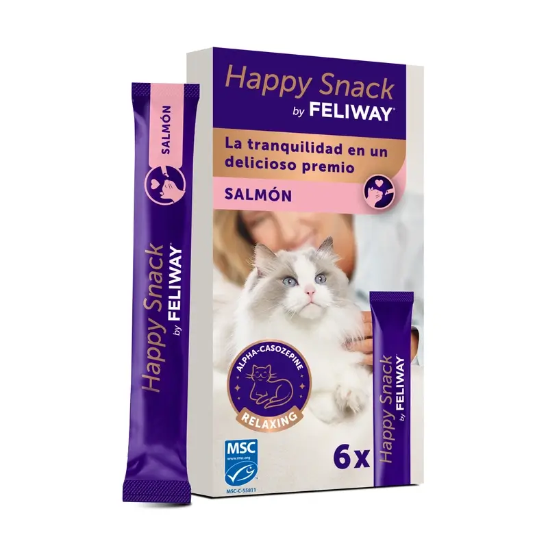 Feliway Happy Snack Sabor Salmão, 6 saquetas