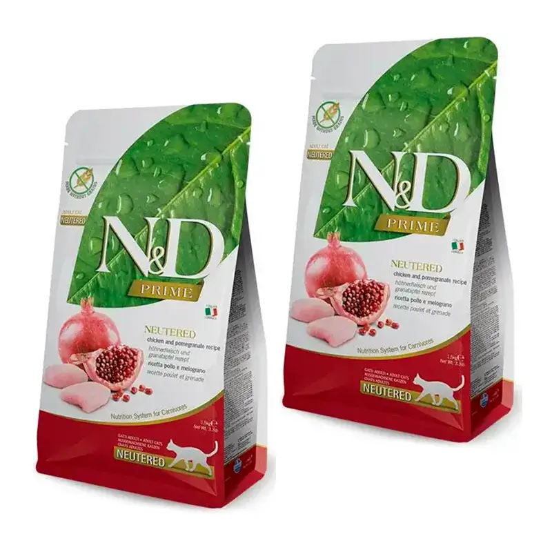 Farmina N&D Cat Prime Neutered Pollo pienso para gatos, Pack 2 x 1,5Kg