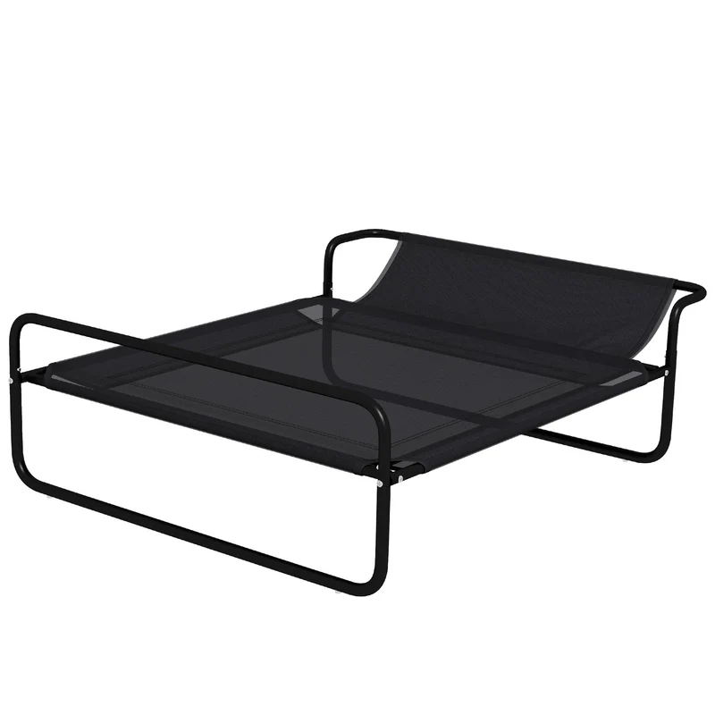 Pawhut Cama Elevada Para Perros Refrescante Y Transpirable 106x81x33 Cm Negro