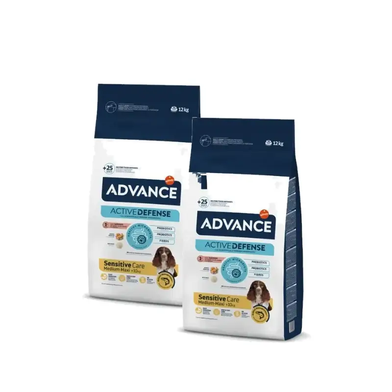 Advance Canine Adult Sensitive Salmon Arroz Pack 2 x 12Kg, pienso para perros