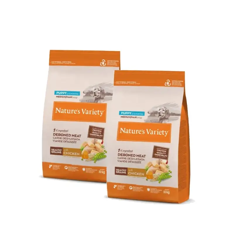 Nature'S Variety Dog Healthy Puppy Medium Pollo Pack 2 x 10Kg
