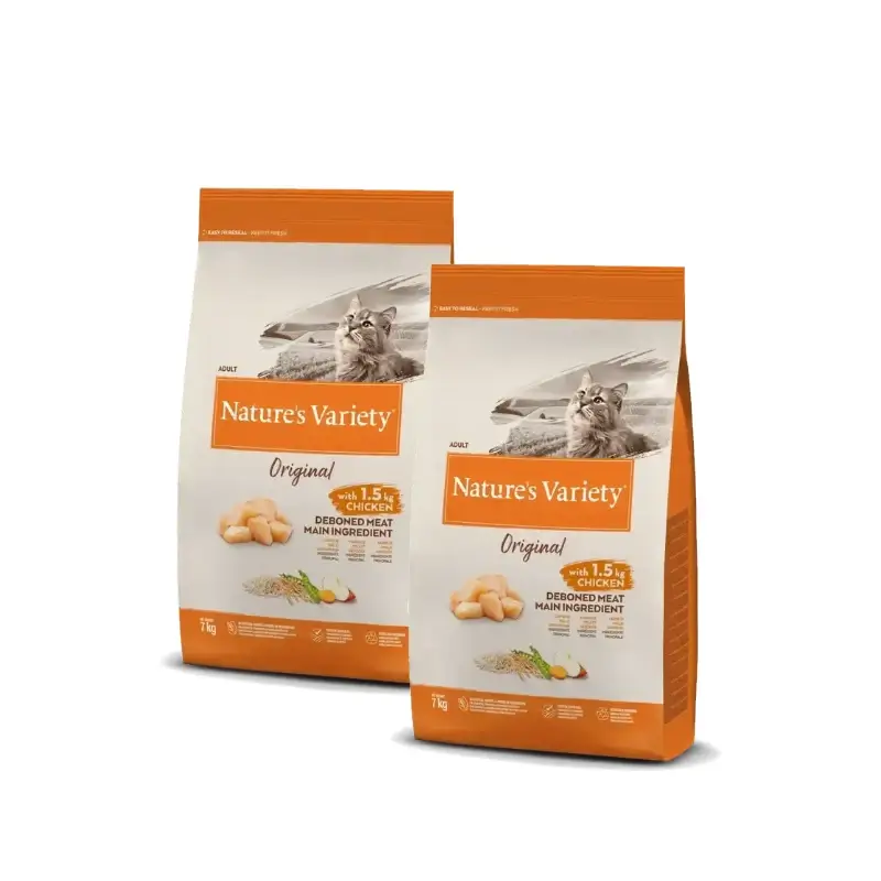 Nature'S Variety Canine Original Adult Mini Frango, Embalagem de 2 x 7 kg, ração para cães