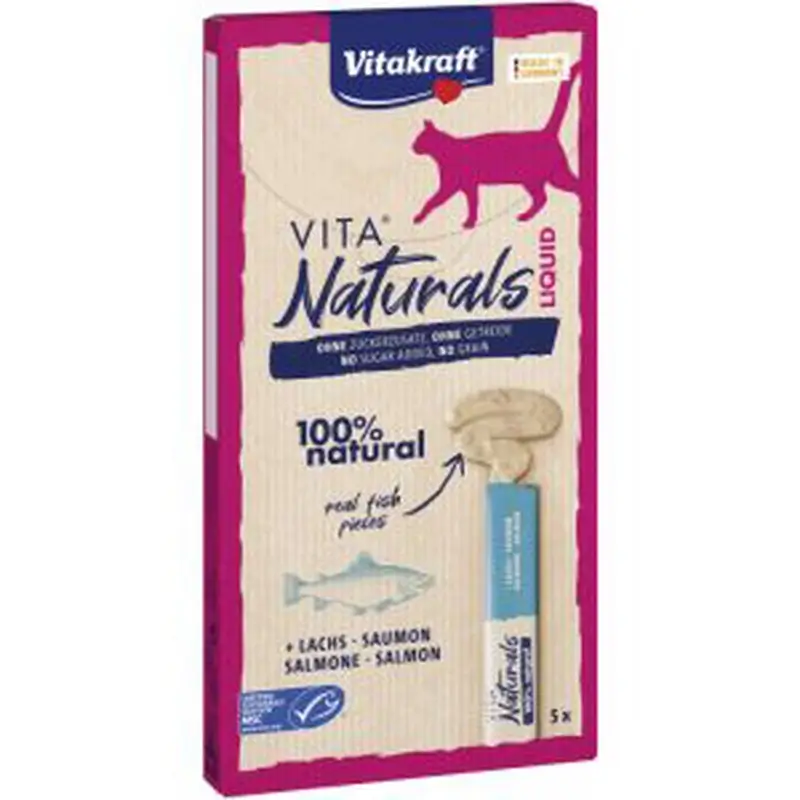 Vitakraft Vita Naturals Snack Líquido de Salmão 11x5 unidades