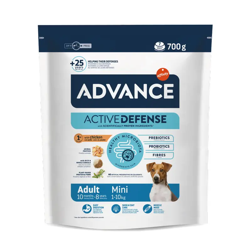 Advance Active Defense Mini Adulto Pienso Para Perros, 700 gr