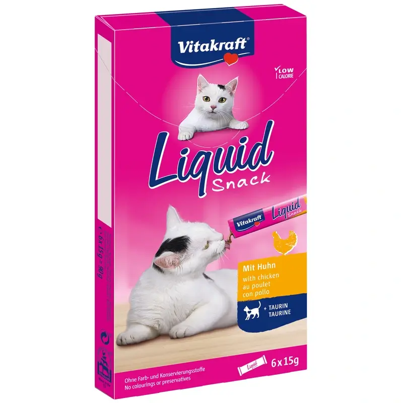 Vitakraft Cat Liquid Snack Pollo con Taurina 11x6 unidades