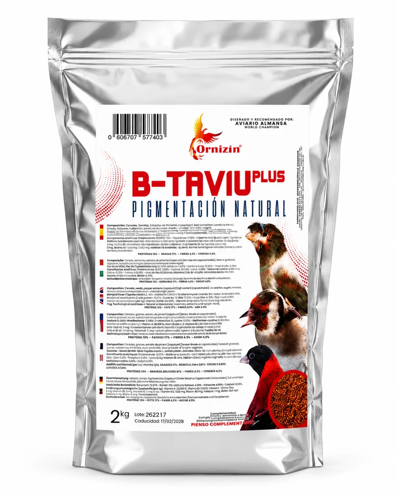 B-Tavui Plus - Alimento extra de huevo rojo - Pigmentación natural 2 kg - Ornizìn