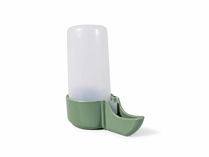 Fuente de agua potable verde oliva con sistema anti-desperdicio de 80 ml - Moldes Ave