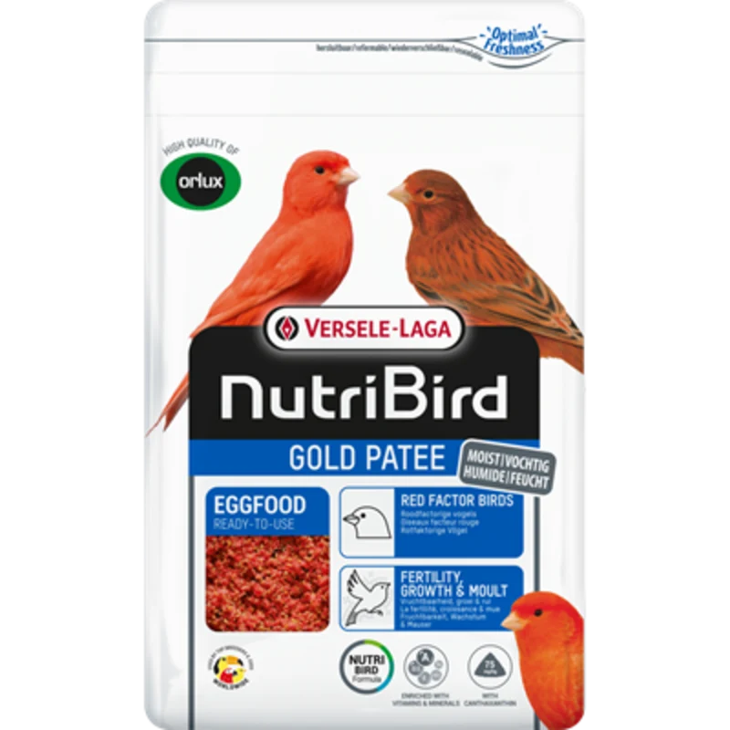 Nutribird Gold Paté para Aves de Factor Rojo 1 kg (con cierre de cremallera)