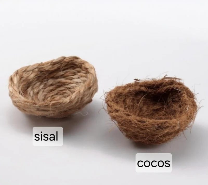 Nido con incrustaciones de sisal o coco Ø 9 cm