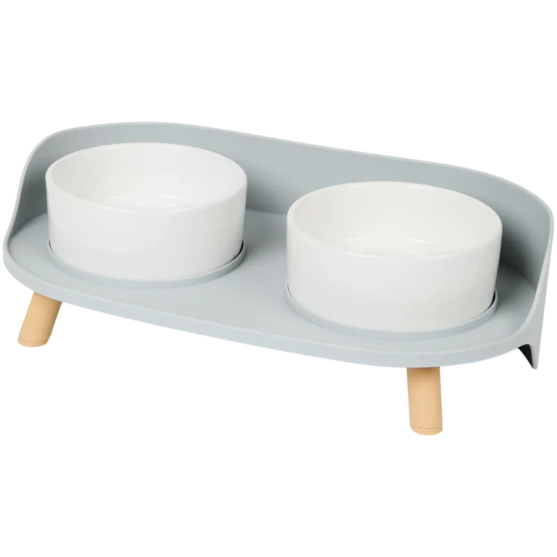 Comedero doble con patas de 38 x 11 x 20 cm |