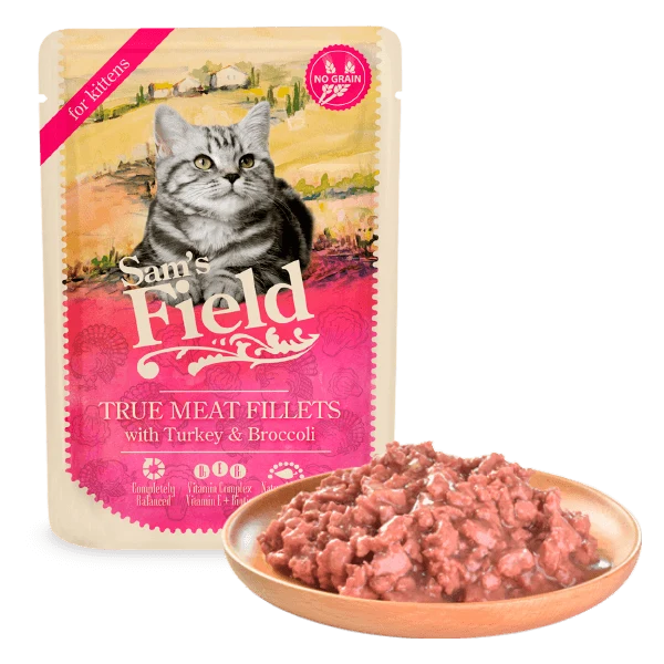 Sam's Field Kitten Sobre Filetes De Pavo Y Brocoli 85gr
