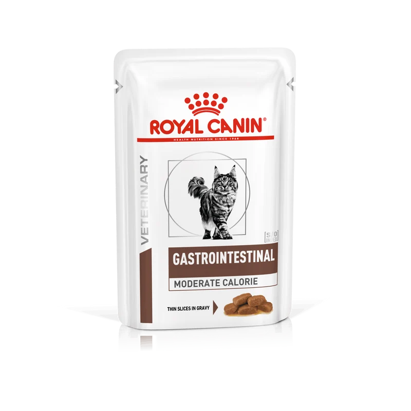 Royal Canin Veterinary Gastro Intestinal Moderate Calorie Cat 85 Gr (Sobre Finas Láminas En Salsa)