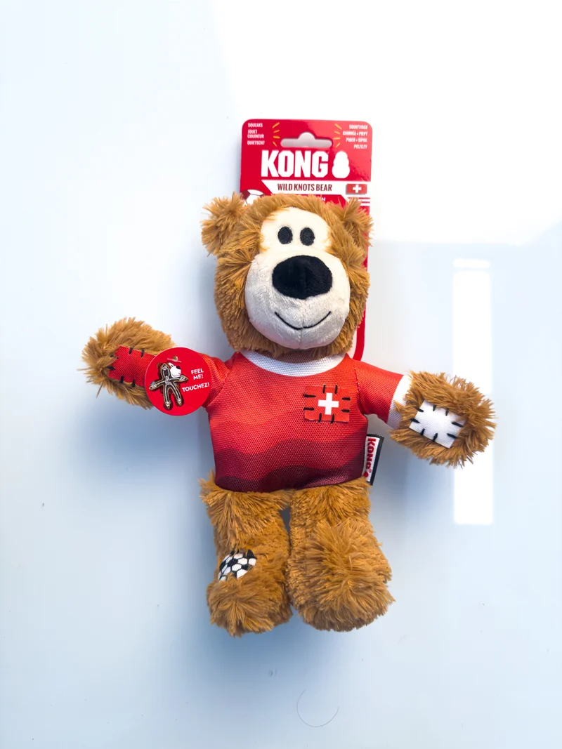 Peluche Kong Wild Knots Sport Suiza Bear - Edición Limitada Mundial 2026 | Kong®