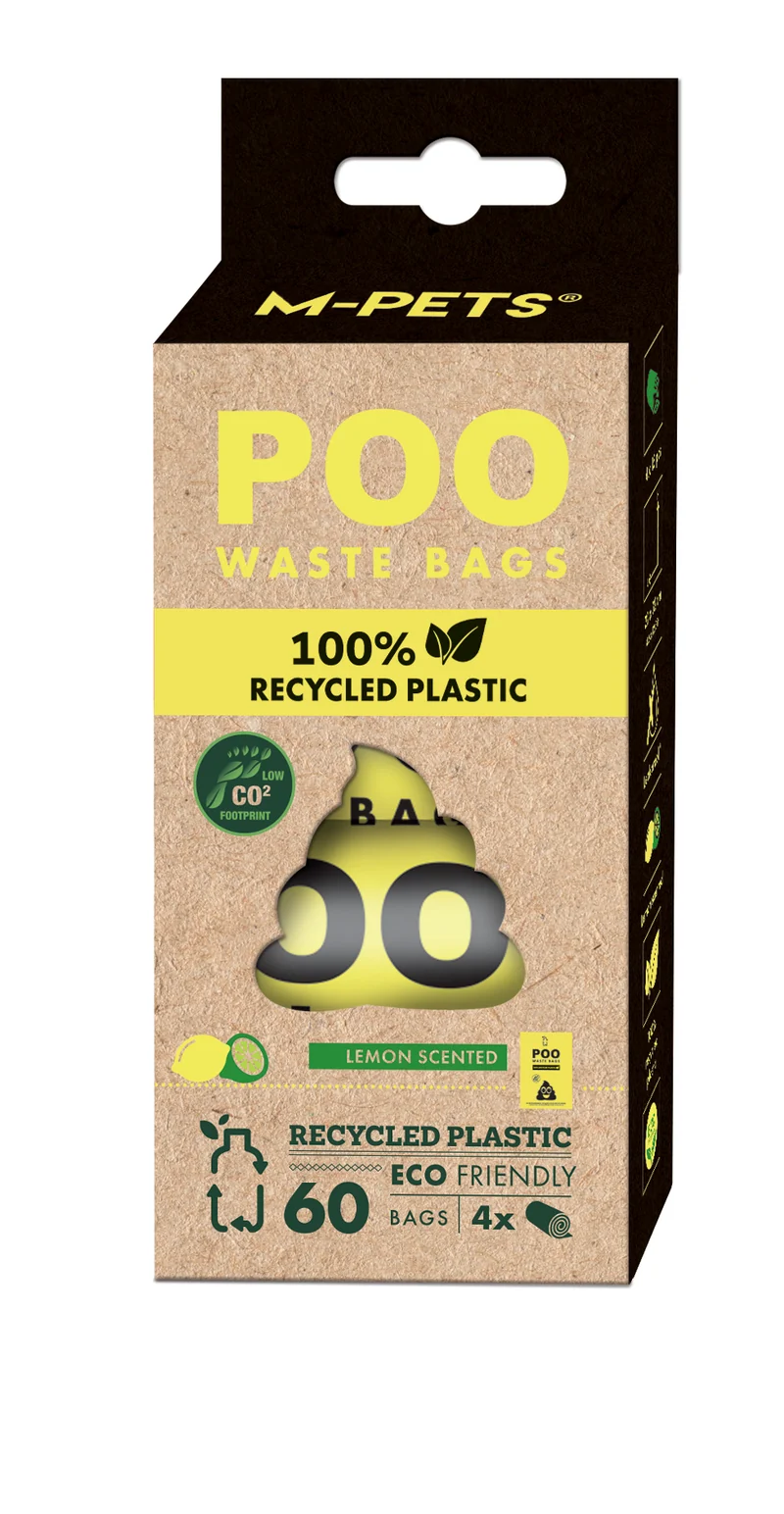 Bolsas Ecológicas para Desechos POO 100% Reciclado – Limón | M-PETS