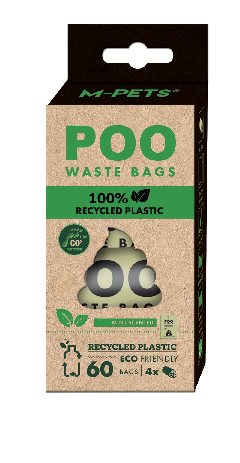 Bolsas Ecológicas para Desechos POO 100% Reciclado – Menta | M-PETS