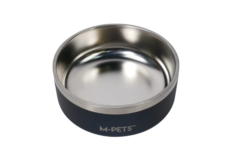 Bowl de Acero Inoxidable Doble Pared ESKIMO Negro para Perros y Gatos | M‑PETS®