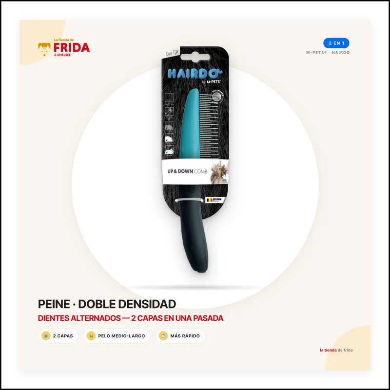 Peine Doble Densidad (Up & Down Comb) HAIRDO para Perros | M‑PETS®