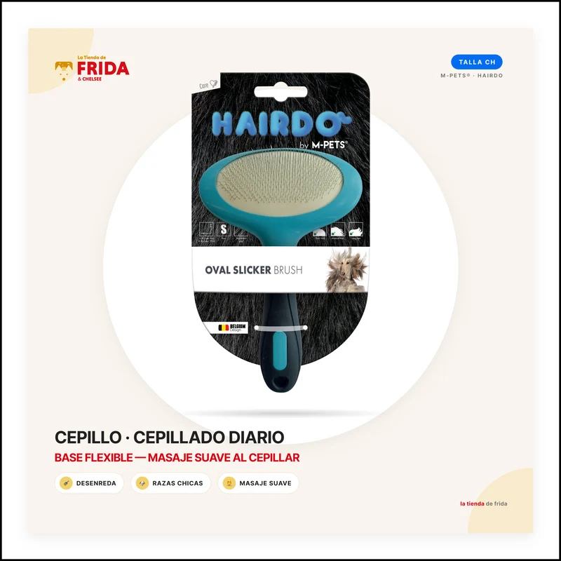 Cepillo Slicker Ovalado HAIRDO para Perros | M‑PETS®