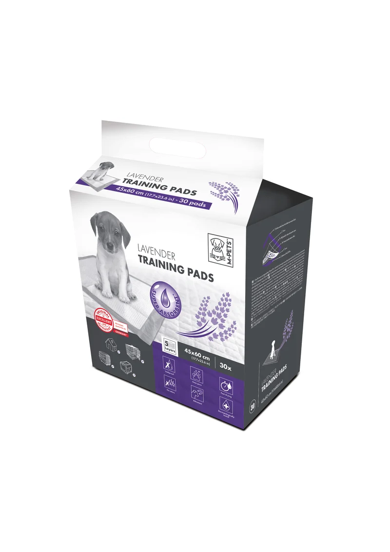 Tapetes Entrenadores con Aroma de Lavanda Natural – 5 Capas Relajantes Anti-Fugas | M‑PETS®