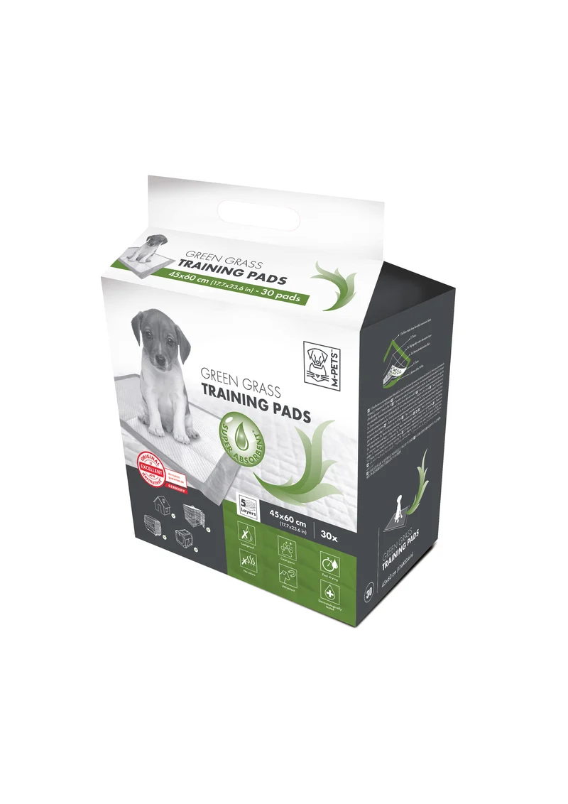 Tapetes Entrenadores con Aroma de Pasto Natural – 5 Capas Atrayentes Anti-Fugas | M‑PETS®