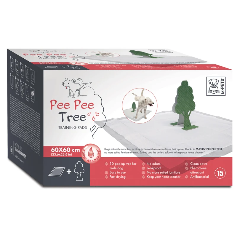 Tapetes de Entrenamiento PEE PEE TREE con Árbol 3D para Perros Machos (15 pzas) | M‑PETS®