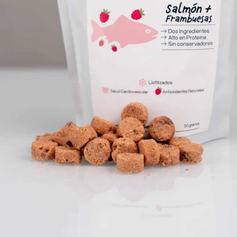 Salmón + Frambuesas Liofilizados — Omega-3 y Antioxidantes Naturales | Método Nardos™