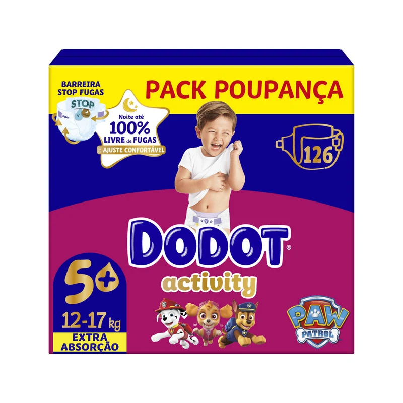 Dodot Activity Extra Fraldas T5 (12-17 kg) 126 un